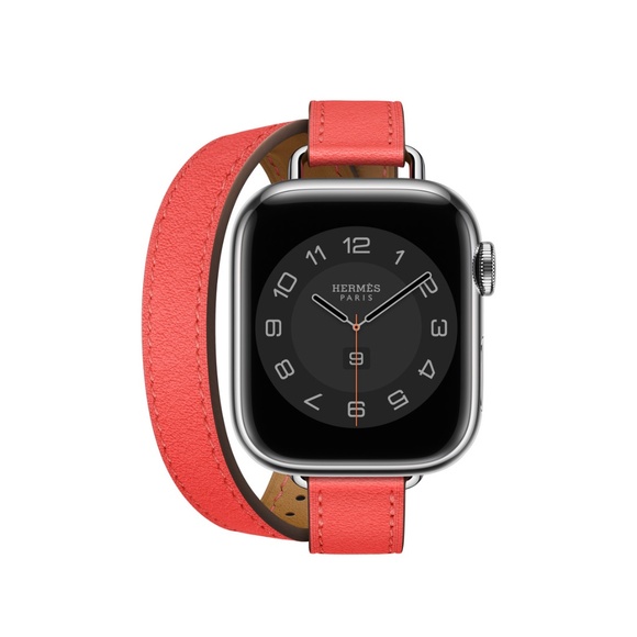 NEW Apple Watch Hermes 41mm Rose Texas Leather Attelage Double Tour Band - Picture 7 of 9